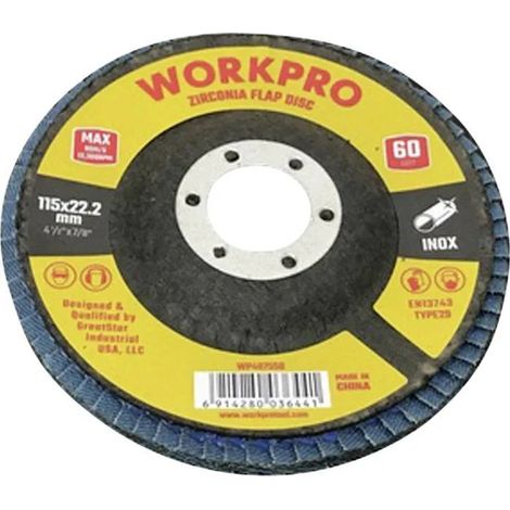 Disco flap WorkPro wp407550 115 mm diámetro 10 unidades