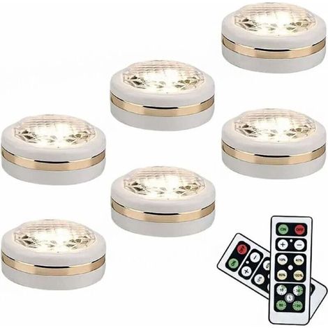6er-Pack kabellose LED-Leuchten mit Fernbedienung, LED-Unterbauleuchten, batteriebetriebene LED-Leuchten, Licht