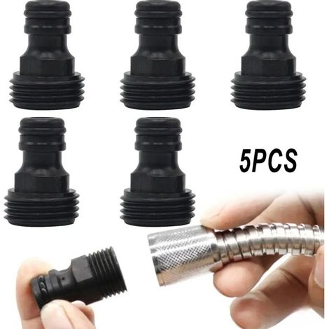 (A) 5 raccords rapides filetés en plastique de 1/2 pouce, connecteurs pour tuyau d'arrosage, adaptateurs pour robinets, connecteurs hydrauliques, pour la maison