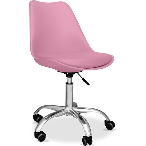 Office Chair with Wheels - Swivel Desk Chair - Tulip Pastel pink