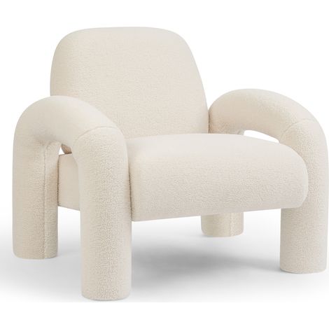 Makika Loungesessel Einzelsofa Lia aus Bouclé in Weiß (1/5)