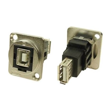 Adattatore da pannello USB B Presa 2.0 a USB A Presa 2.0 Adattatore incasso CP30207NM CP30207NM Cliff Contenuto: 1 pz.