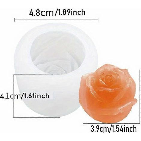 Un moule à glaçons en forme de rose à quatre compartiments, pour machines à glaçons domestiques, boîte de rangement pour glaçons de 5,5 pouces x 5,5 pouces.