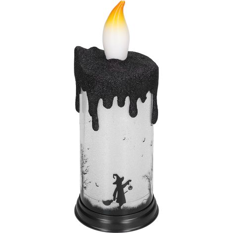 Boule à neige d'Halloween avec bougies LED décoratives sur le thème des terroristes, lampe bougie électronique pour fête et vacances, squelette (1/5)