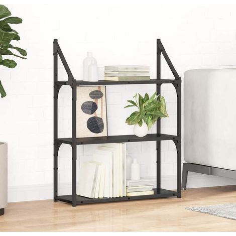 vidaXL Scaffale da parete Rovere Nero 60 x 21 x 78,5 cm