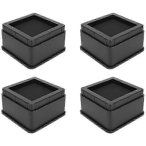 Coussins rehausseurs rectangulaires pour canapé (4 pièces), accessoires de meubles en plastique PP noir mat, 2 pouces (26-27 pouces) (1/5)