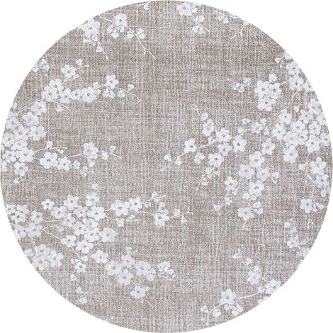 Tapis de salon Sakura Collection 140x140 cm - Morning Mist - Design …légant de Cerisiers en Fleurs, Inspiré du Printemps