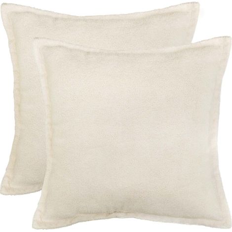 Cushion Cover 2 pcs HOUTEN Cream 40 x 40 cm Bouclé vidaXL (1/5)
