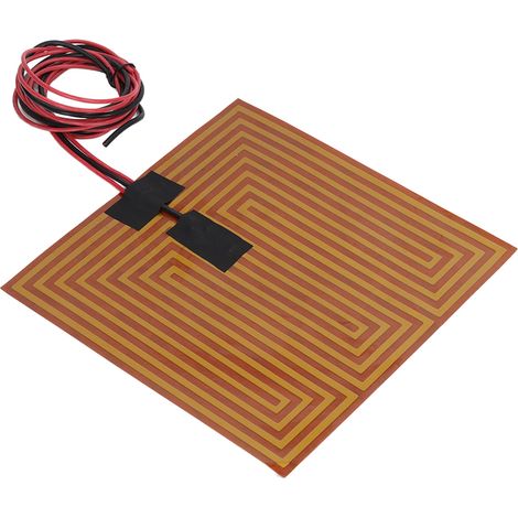 Élément chauffant flexible en film PI, 150 °C, 20 x 20 cm, plaque chauffante adhésive pour imprimante 3D, 12 V CC, 120 W (1/5)