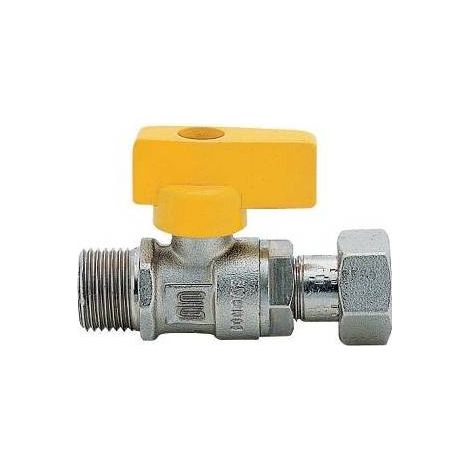 ROBINET À BILLE POUR GAZ DROIT MÂLE Dimensions : 1/2" x 1/2" DN 15