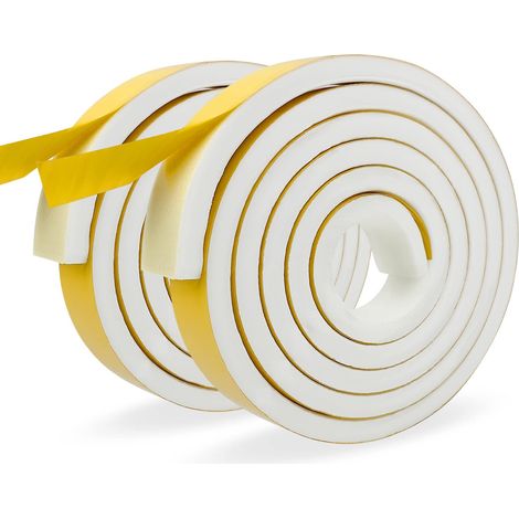 Joint Porte 2 Rouleaux 25 mm(l) x10 mm(H) x2m(L) Joint Isolant en Mousse Caoutchouc Pour Fenêtres, Portes, Mousse Auto-adhésif Anti-collision, Isolation Phonique (1/5)