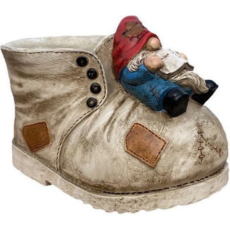 Maceta decorativa con forma de pie de elfo, hecha de resina – Diseño único, maceta creativa, portalápices de estilo vintage con motivo de zapato de elfo (1/5)