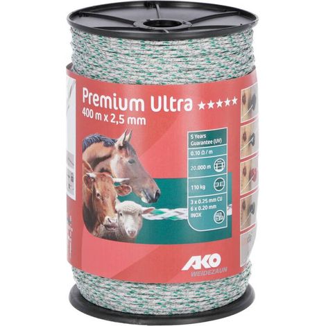 Premium Ultra Litze,2,5mm,400m weiß/grün 6xniro 0,2+3xCU0,3 (1/4)
