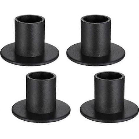 Lot de 4 chandeliers rétro en fer noir avec dentelle, parfaits pour une décoration de fête, mariage ou Saint-Valentin. (1/5)