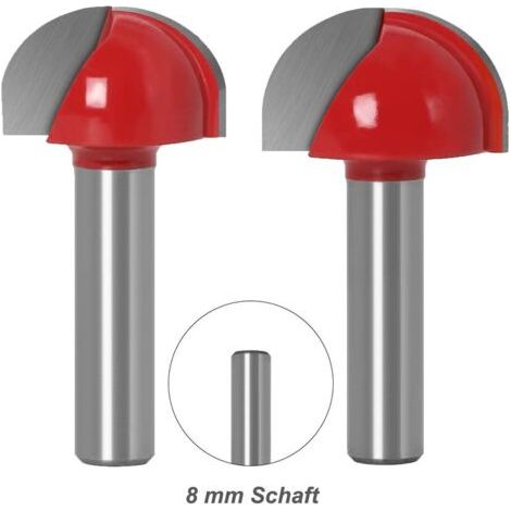 5 Stück Rundboden-Holzfräser, 8-mm-Fräser, Feingravurfräser, Holzhobelfräser (5)