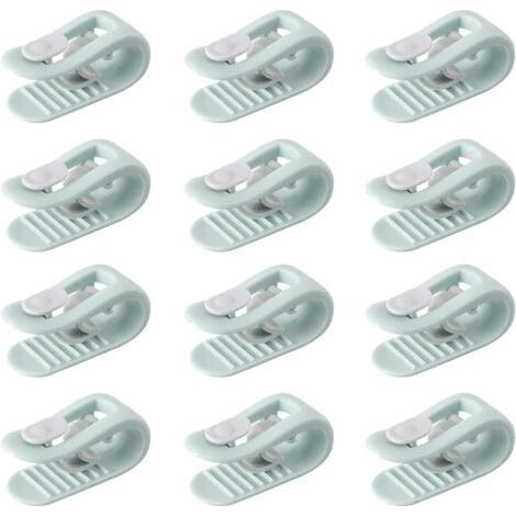 12 vert Enfile Couette, Clip Housse De Couette, Pince Housse de Couette, Attache Couette, Attache Drap Housse, Anti-dérapant sans Aiguille Clip de Fixation Literie Accessoires (1/2)