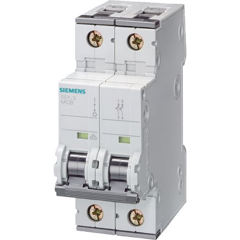 Disjoncteur Siemens 5SY6 2P, 16A, pouvoir de coupure 6 kA, montage rail DIN ( Prix pour 1 )