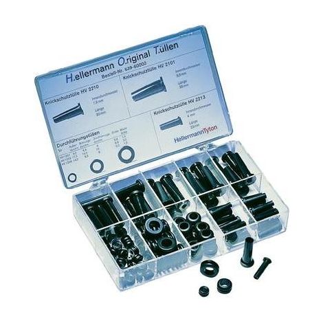 Hellermanntyton Kit de manguitos en PVC negro 100 piezas