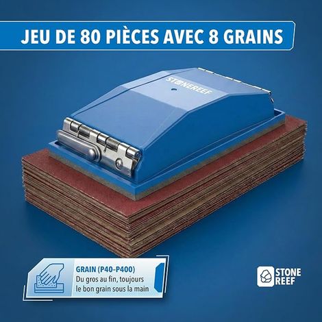Sanding Sheets 93 x 190 mm each, 60/80/120/240 Grit Self Adhesive Sheets for Oscillating Sander, Sandpaper Sanding Sheets (1/4)