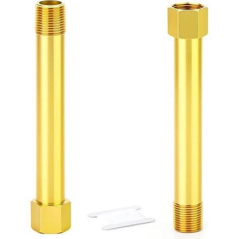 Conector reductor de desagüe de latón de 2 piezas, rosca hembra a macho BSP de 1/8", adaptador de extensión recto de 125 mm de longitud.