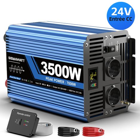 Onduleur Pur Sinus 24V DC 230V AC, 3500W Continu 7000W Crête, Alimentation Autonome pour Bateau et Grand Camping-Car (1/5)