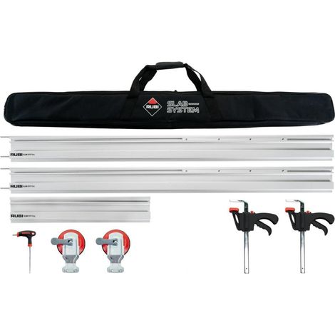 Rubi – Jeu de rails de guidage 155 cm – Portée de coupe 360 cm – 2 pinces de blocage – Sac de transport ergonomique