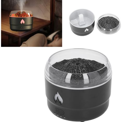 Diffuseur d'Essences Flamme 280ml Humidificateur LED 7 Couleurs Silencieux Auto-Off Noir pour Bureau Chambre Salon (1/5)