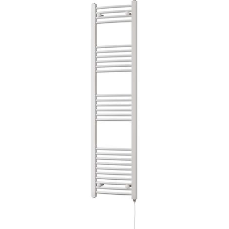 Zennor - White Electric Towel Rail H1600mm x W400mm Curved 500w Standard (1/3)