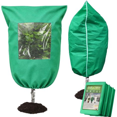 Lot de 2 housses de protection pour plantes 95 x 95 pouces avec fenêtre transparente (1/5)