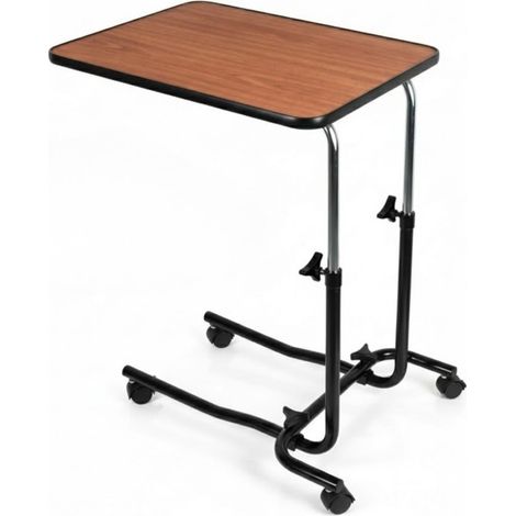 Over Bed Table – Height Adjustable Tilting Overbed Table with Wheels – Easy-Clean Bed Tray Table for Meals, Reading & Laptop (1/5)