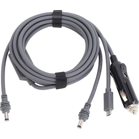 Câble d'alimentation CC de 3 m (9,84 pi) pour mini-antenne parabolique, adaptateur de voiture USB-C 12 V/24 V, câble de charge étanche compatible avec les alimentations PD de 65 W