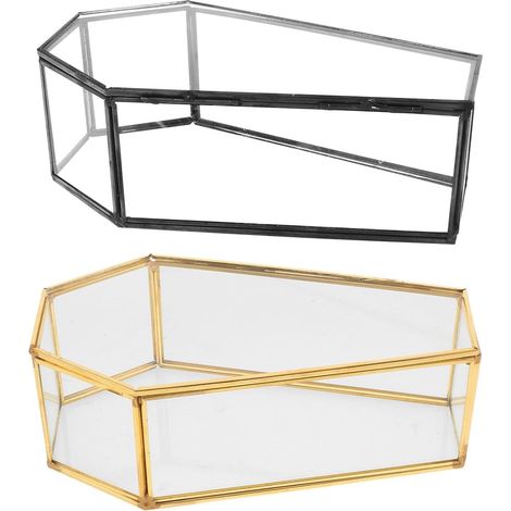 2 Pièces Boîte Mini Coffin Verre Organisateur Bijoux Vintage Gothique avec Couvercle Coffret Vampire Transparent pour Bonbons et Souvenirs Halloween (1/5)