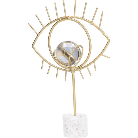 Boule de cristal « Œil de sagesse nordique », décoration en fer forgé, ornement métallique pour bureau, salon ou meuble. (1/5)