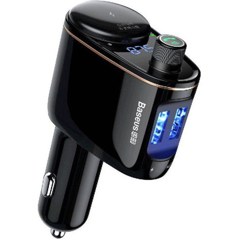 2in1 Bluetooth FM Autotransmitter und Dual USB Ladegerät Schwarz (1/5)