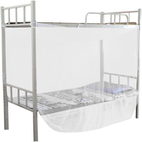 Baldachinbett 180x200cm - 4-Poster-Bett mit Himmel in Weiß - Größe 140x200 & 160x200 cm (Doppelbett & Queen) - Gestell mit Baldachinaufbau