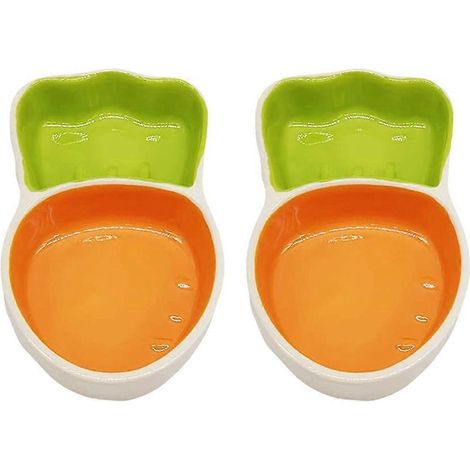 Lot de 2 gamelles en céramique pour hamster, gamelles pour nourriture et eau, bols pour petits animaux - Style 2 (1/5)