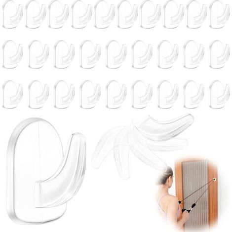 50 Crochets Adhésifs Transparents, Crochets Extra Forts Autocollants pour Serviettes et Vêtements, Crochet Muraux Sans Perçage pour Cuisine, Salle de Bain et Chambre (1/5)