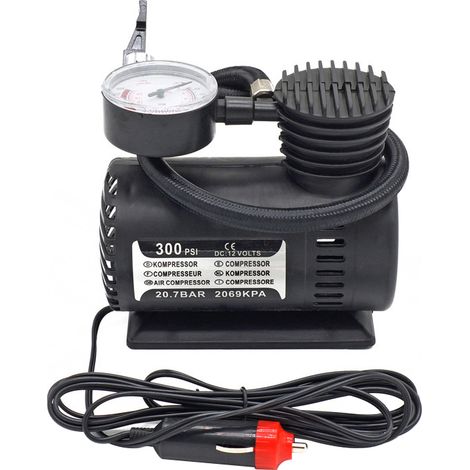GARRYFIZH Nouvelle mini-pompe à pneus portable 300 psi 12 V pour voiture, idéale pour les gonflages d'urgence.