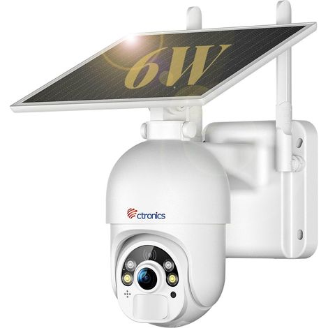 6W Panneau Solaire Caméra Surveillance Extérieure, 2K 3MP, Vision Nocturne Couleur 30m (1/5)