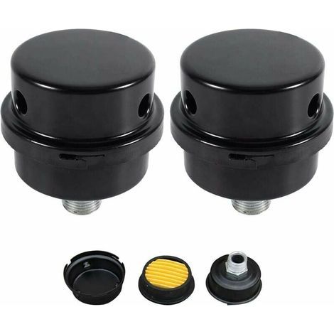Compresseur d'air Filtre Silencieux, 3/8" 16mm Male Filetage Metal Coque Air Compresseur Silencieux Filtre, Silencieux Fliter d'admission en métal pour les chaudières à compresseur d'air 2 Pc (1/5)