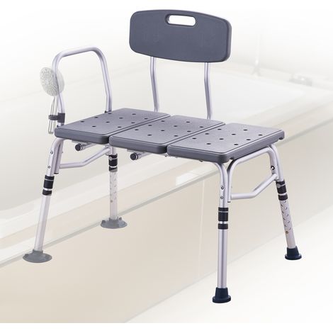 Vevor – Banc de transfert de baignoire réglable – Hauteur 455 à 570 mm – Capacité 180 kg – Accoudoirs et dossier réversible – Pour seniors et handicapés