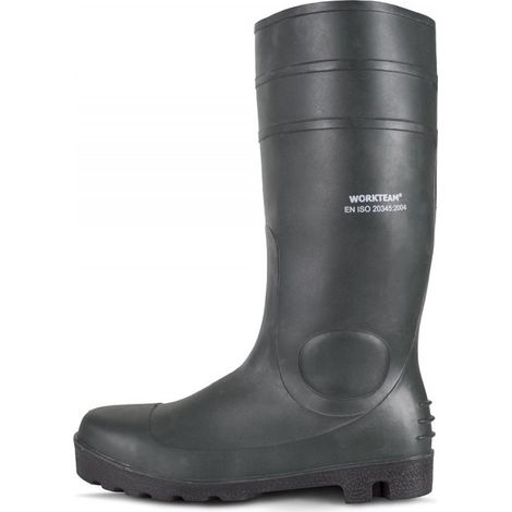 Bota pocera verde con puntera y plantilla de acero WORKTEAM P2201 de caña alta (1/5)