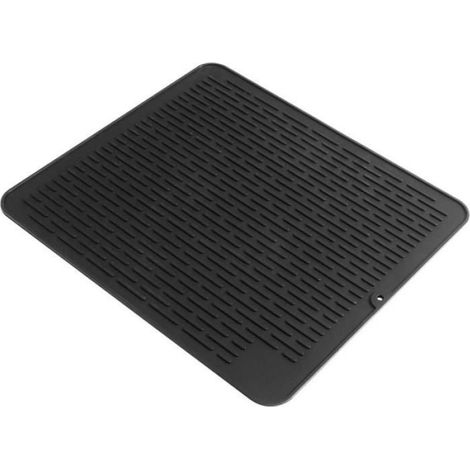 Tapis De Séchage - Silicone Alimentaire - 30x20cm - Noir - Anti-dérapant - Résistant Chaleur - 1 Pièce (1/4)