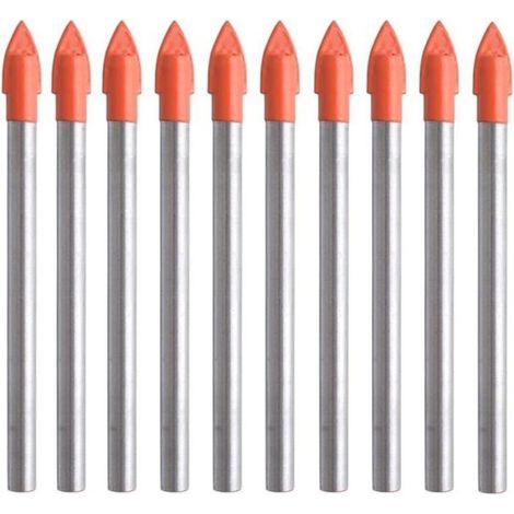 10mm Steel Drill Bit for Ceramic Tiles, Glass, Marble, and Mirrors, 6mm Tungsten Carbide Tip (1/5)