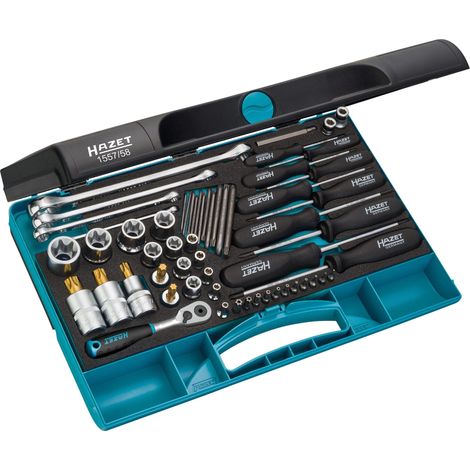 Werkzeug Satz 1557/58 ∙ Carré creux 1/4 pouce (6,3 mm), Carré creux 3/8 pouce (10 mm), Carré creux 1/2 pouce (12,5 mm), Hexagone massif 1/4 pouce (6,3 mm) ∙ Profil TORX® extérieur, Profil TORX® « tamp (1/4)