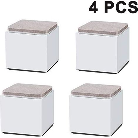 Patins De Protection - Acier Au Carbone - Antidérapants Et Anti-Vibrations - Pour Lave-Linge Réfrigérateur Canapé Table Lit - Lot De 4 (1/5)