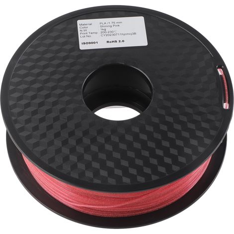 Filament PLA Soie Rose Pailleté 1.75mm pour Impression 3D, Consommable d'Imprimante 3D Vitesse 30‑70mm/s (1/5)