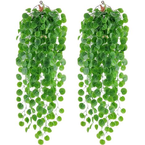 Plantes Artificielles Suspendues Fausse Plante Faux Feuille Verte Lierre Vigne Murales pour Jardin Panier Couloir Décoration (1/5)