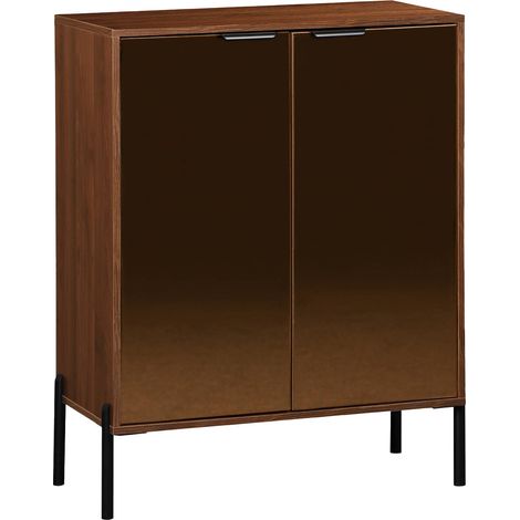 sweeek - Sideboard im Vintage-Stil mit Nussbaumholzoptik