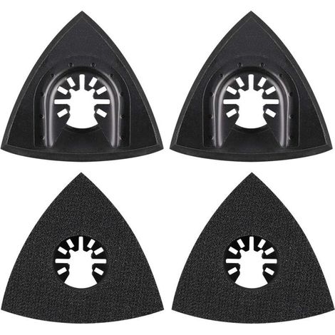 4Pcs Delta Patin de Ponçage 80mm Multi-outil Accessoires pour Patin de Fixation, Lame à Multi Outil, Accessoires Outil Oscillant pour Worx Mikita Dewalt Power Tool, Worx Tool, Bosch Multi Outil